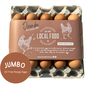 Tray Free Range Jumbo Grade Eggs - 20 cell Tray